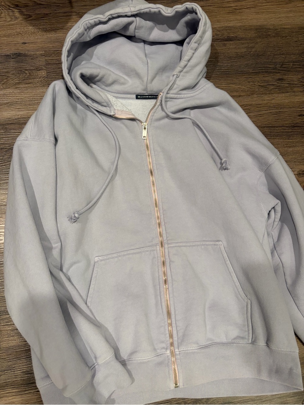 Brandy Melville Light Blue Zip Hoodie - Very big very heavy